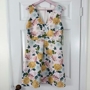 NEW Sam Edelman Jacquard Floral V-Neck Sleeveless Dress Size 12